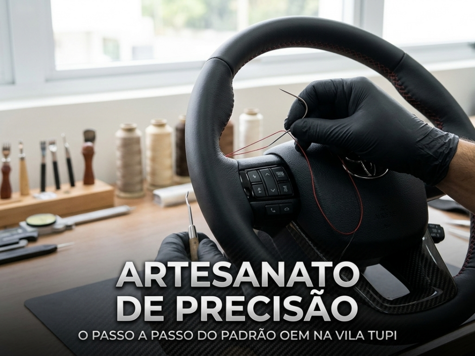 Restauração de volante em couro original para Toyota Hilux em Praia Grande - Casa dos Volantes Vila Tupi