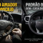Revestimento de volante amador em domicílio vs padrão original OEM Casa dos Volantes Vila Tupi Praia Grande - Risco para seu veículo